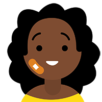 Girl with bandage